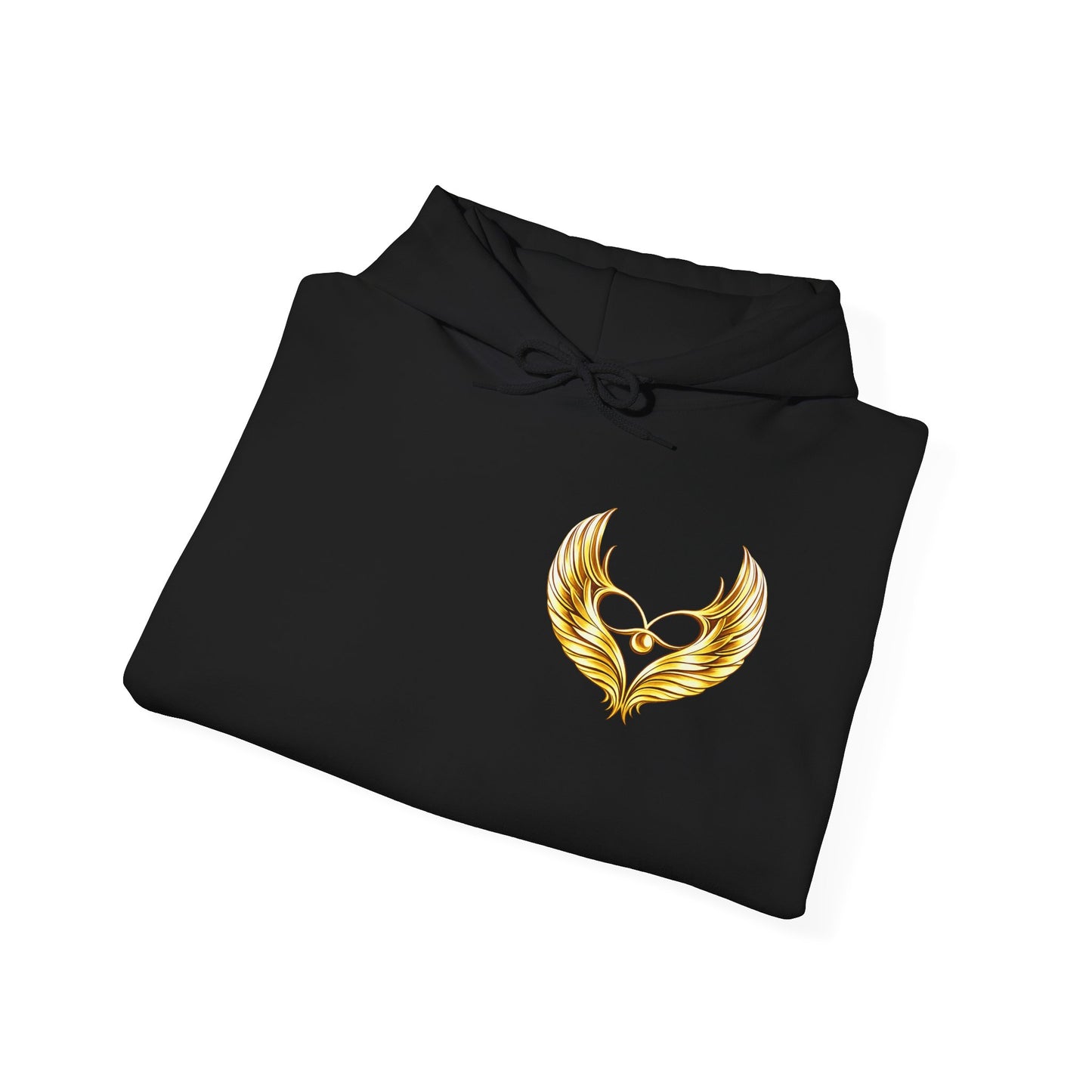 Golden Wing Emblem Hoodie | Phoenix Wing Chest and Back Print