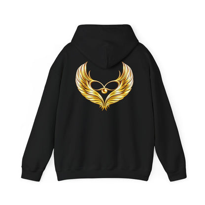 Golden Wing Emblem Hoodie | Phoenix Wing Chest and Back Print