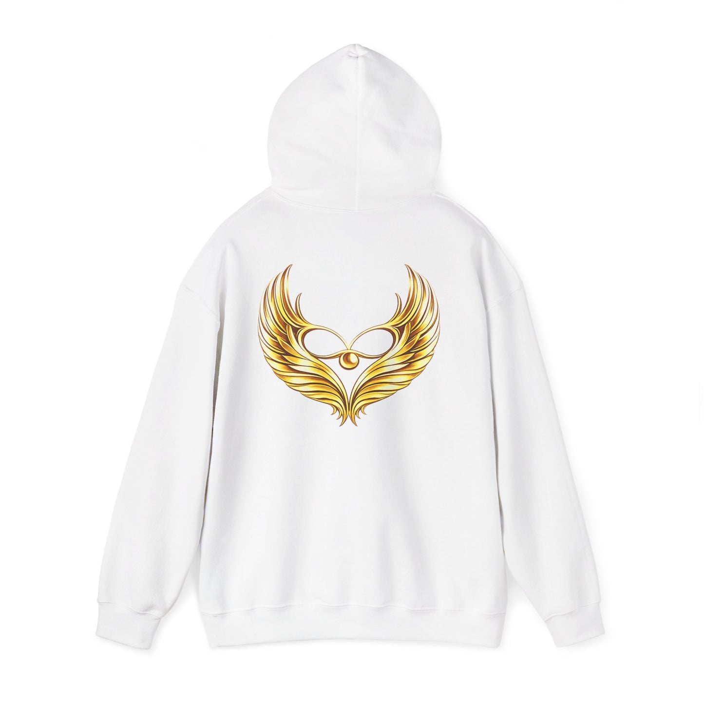 Golden Wing Emblem Hoodie | Phoenix Wing Chest and Back Print