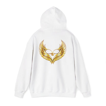 Golden Wing Emblem Hoodie | Phoenix Wing Chest and Back Print