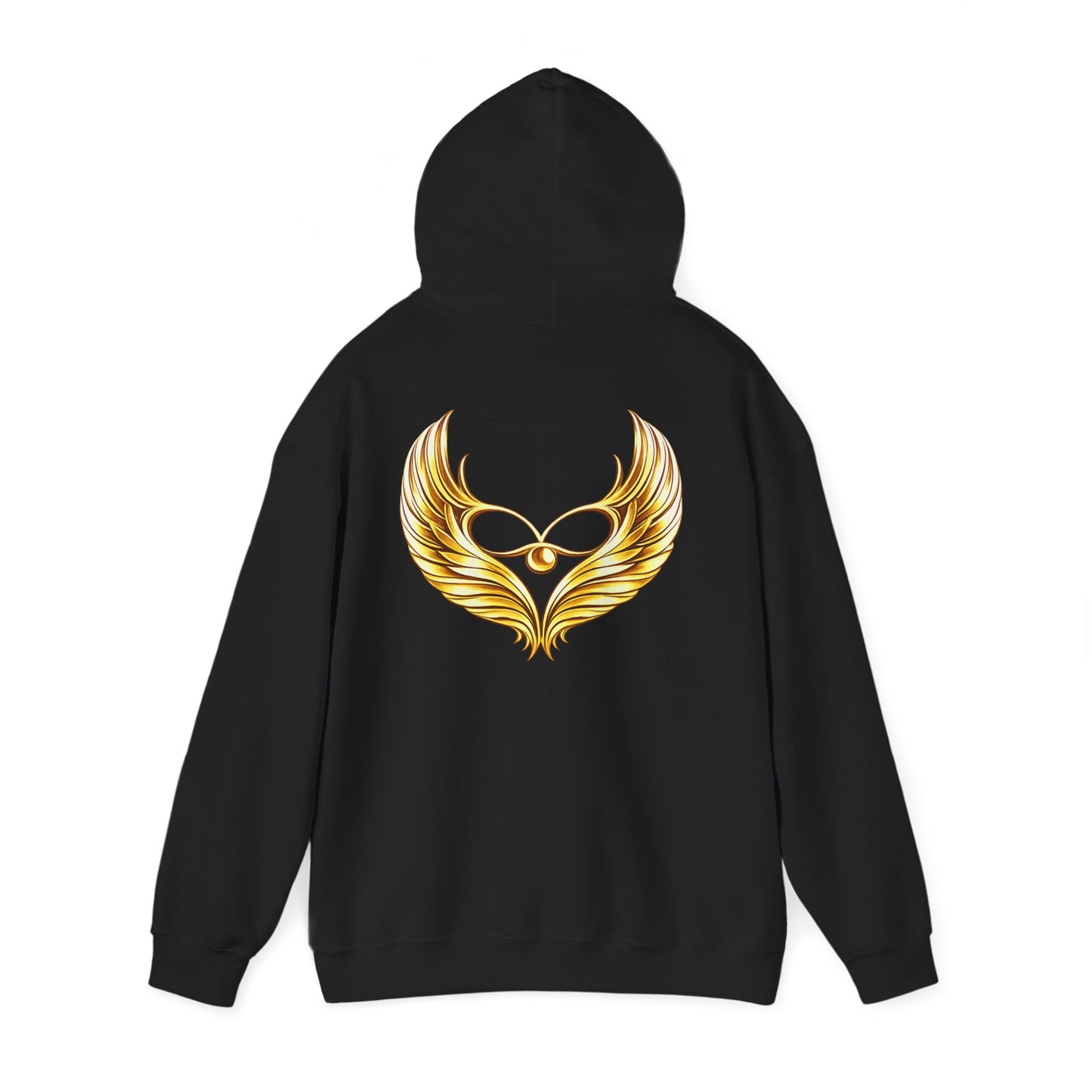 Golden Wing Emblem Hoodie | Phoenix Wing Chest and Back Print