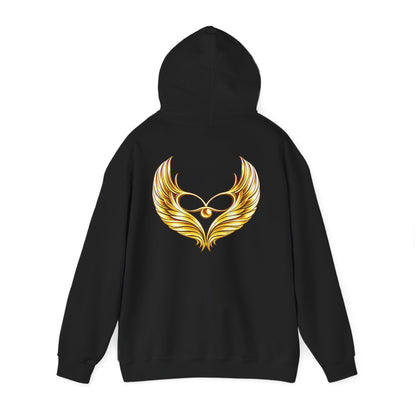Golden Wing Emblem Hoodie | Phoenix Wing Chest and Back Print