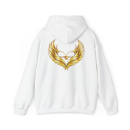 Golden Wing Emblem Hoodie | Phoenix Wing Chest and Back Print